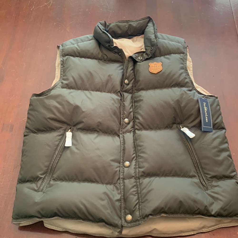 NWT- Polo by Ralph Lauren army green vest.